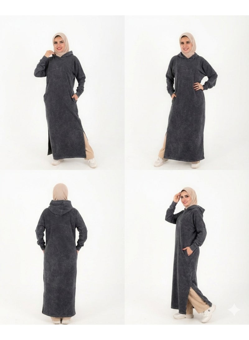 Women Casual Hoodie Dress – Thick Cotton – Ideal for Work & Shopping - Image 4